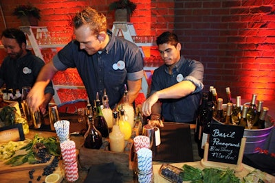 At the bar, fresh herbs and berries were incorporated into the night's cocktails, like the signature basil pomegranate blueberry martini.