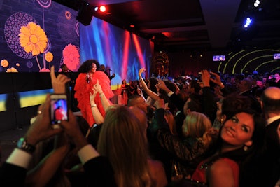 Headliner Diana Ross performed a 40-minute set.