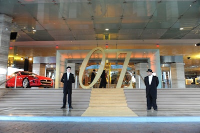 Guests walked up a golden carpet and through giant 'O' and 'Z' letters to enter the event.