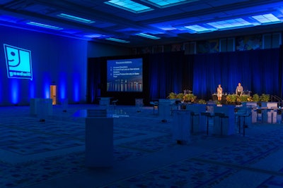 For an award luncheon, Goodwill created a happy-hour atmosphere with high-top tables.