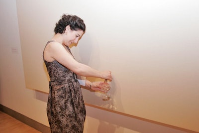 At the 2010 Brooklyn Ball, eight blank canvases fitted with spigots, dubbed “drinking paintings,” invited guests to pour their own cocktails and wine. The splashes made by the liquid were a subtle reference to Jackson Pollock's drip painting style.