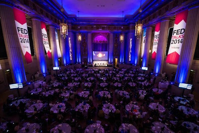 Creative Video provided a mix of pink and blue lighting to illuminate the event and create a more lively, party ambiance for the daytime tech event.