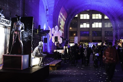 Attendees at Thursday's night launch party for the New York Festival of Light danced to music by DJ Donna D’Cruz and explored the space's installations, which included mirror-covered mannequins from students at LIM College.