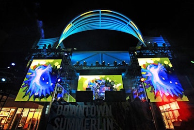 A main stage served as a hub for multiple acts throughout the multiday event program.