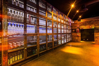View of back bar's liquor cabinet