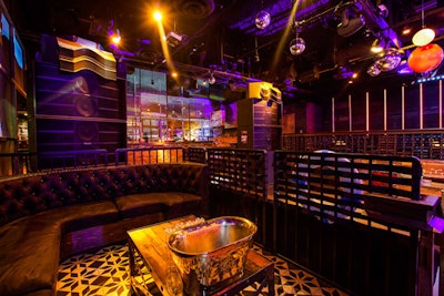 View of removable VIP platforms next to DJ booth