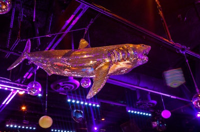 View of shark disco ball, the mascot of Sound Nightclub