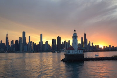 Chicago Skyline Sunset