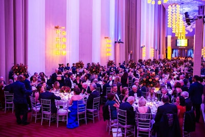 The dinner seated 2,000 people throughout the 24,000-square-foot Grand Foyer.