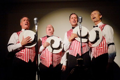 A barbershop quartet was among the musical acts.