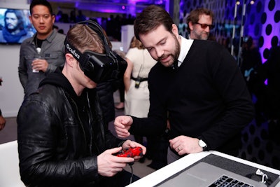 The store offered guests the opportunity to engage with select participating brands. One of the interactive elements at the pop-up helped presenting sponsor BMWi showcase its model offerings by allowing visitors, like actor Benjamin McKenzie, to take a virtual tour of the BMW i8 super coupe via Oculus Rift headsets.