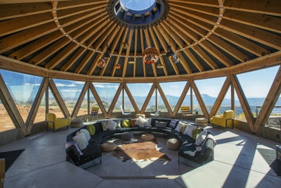 Organizers built temporary and permanent structures on the sloped sides of the mountain and even placed desks outdoors for the “Office Hours” program.