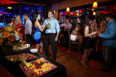 Blue Martini offers a cocktail style atmosphere with buffet set-up
