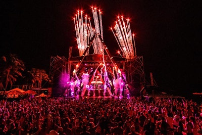 Calvin Harris's performance featured his renowned use of pyrotechnics to dazzle the audience. As the last headliner on stage for the Bacadi Triangle, the DJ made for a memorable send-off to an action-filled weekend.