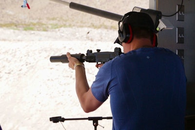 Guests experience what it's like to shoot fully automatic weapons