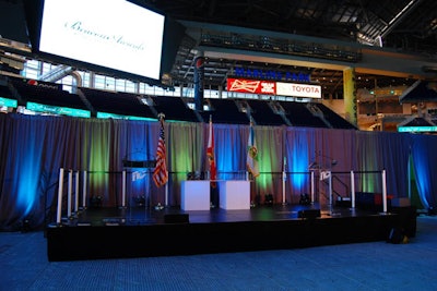 Gray Velour as a stage backdrop in the Miami Marlins Ballpark