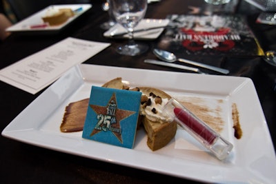 Guests at the Hope & Help Center’s Headdress Ball, held at the Hilton Orlando in September, dined on a banana tart for dessert, along with a palatable 'lipstick'—a hand-rolled cylinder of raspberry-flavored white chocolate presented in a plastic tube, which worked like real lipstick.