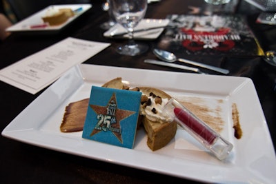 Guests at the Hope & Help Center’s Headdress Ball, held at the Hilton Orlando in September, dined on a banana tart for dessert, along with a palatable 'lipstick'—a hand-rolled cylinder of raspberry-flavored white chocolate presented in a plastic tube, which worked like real lipstick.