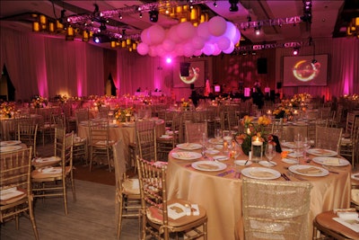 Ivory & Gold Poly Room Wrap for a Gala in Miami