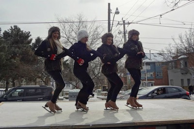 Please present all your ideas and Chantal Ail Taylor and adopt the ice to suit your event; seen here:The Glisse girls perform a show for family day on a flatbed truck along downtown Toronto