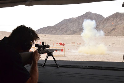 In our sniper challenge, guests shoot at exploding targets for points