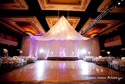 White Poly Ceiling Treatment & Head Table Backdrop