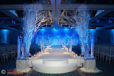 White Poly Room Drape for an Indian Wedding in Miami