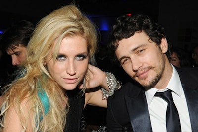 Ke$ha with amfAR Honoree James Franco at MoMA 2011