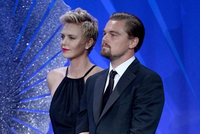 GLAAD Media Awards LA, presenters Leonardo DiCaprio and Charlize Theron 2013