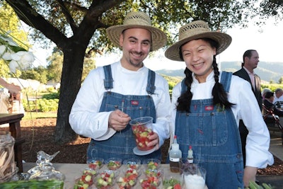 For the 20th anniversary party for French Laundry restaurant in California’s wine country last year, event staffers wore straw hats and overalls over their chef's uniforms in an effort to channel the venue’s rustic farmhouse atmosphere.