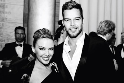 Kylie Minogue & Ricky Martin at amfAR Inspiration Gala 2011