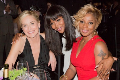 Sharon Stone, Naomi Campbell, Mary J Blige at amfAR Sao Paulo fundraiser