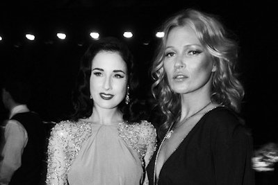 Dita Von Teese with Kate Moss at Inspiration Gala Sao Paulo 2013