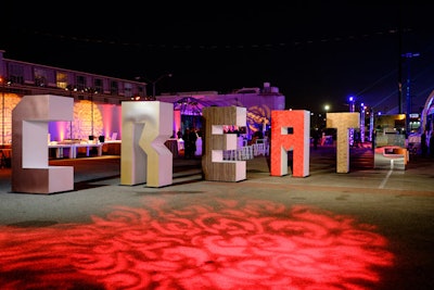 Oversize letters at the entrance spelled out a main theme of the evening, as well as the conference.