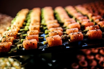 Asaparagus tip with Smoked Salmon and Bonito Flakes