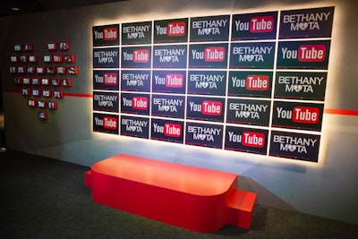 Bethany Mota fans got to take seflies with the YouTube starlet on this custom backlit stage (YouTube Brandcast)