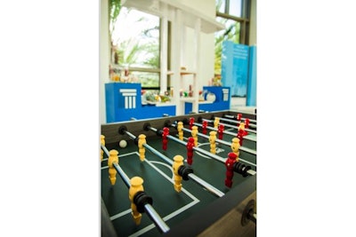 Foosball, candy stations and other attractions enable guests to relax and recharge while networking.