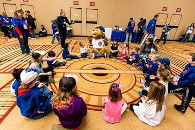 The team's mascot, Clark the Cub, was on hand to chat with and entertain young conference attendees.