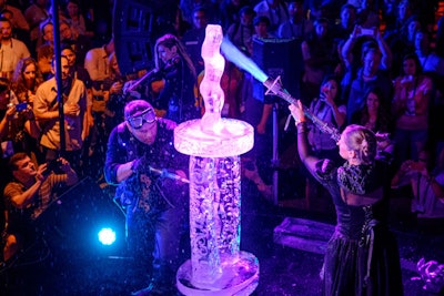 Live ice sculpting was among the event's entertainment.