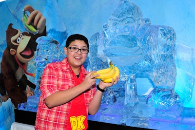 To launch Donkey Kong Country: Tropical Freeze, Nintendo hosted an event in Santa Monica in February 2014, complete with an icy version of the iconic video game character.