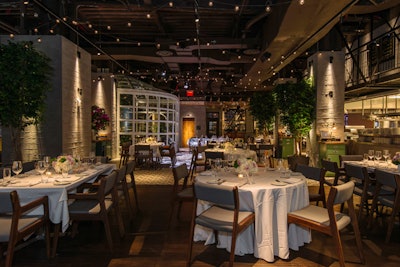 Dining area with wood floor