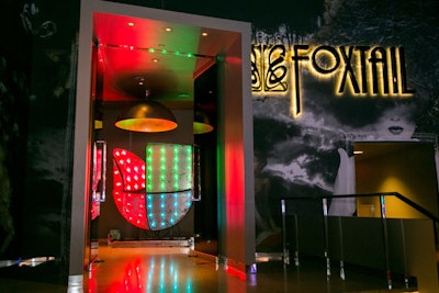 Univision's logo appeared in lights at the entrance to the opening-night reception at Foxtail.