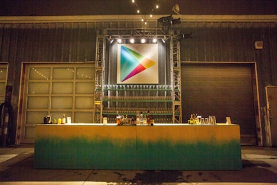Graffiti inspired decor gave this event a raw but polished style (Google Play's Game Developer Conference After Party)