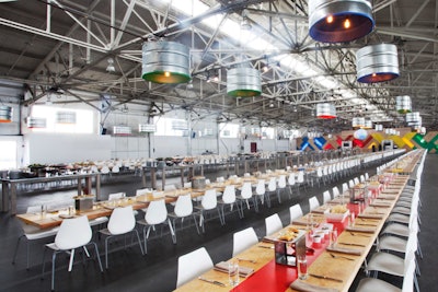 Guests ate lunch at Google themed banquet tables (Google Global Partner Summit)