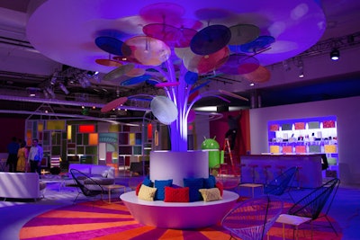 In celebration of the launch, MAS created a Lollipop lounge that served as the central meeting area for the Press (Android's OS 'Lolipop' Launch)