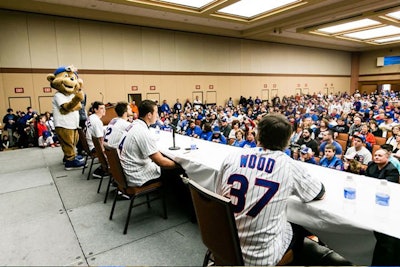 During the 'Kids Only Press Conference' on Saturday, kids could ask questions of Cubs players Anthony Rizzo, Justin Grimm, Kyle Hendricks, and Travis Wood.