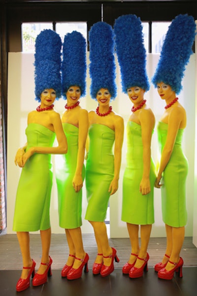 In a bid to capture the attention of the Comic-Con crowd in San Diego during the 2014 show, M.A.C. Cosmetics dressed models as Marge Simpson to unveil the Simpsons Collection makeup at its San Diego Gaslamp store. Models done up like the cartoon character circulated in the store and outside.