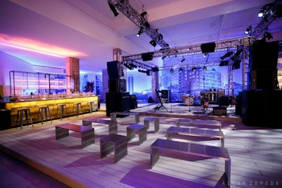 MAS built a highline themed stage for a live Capital City performance (Google Play Brand Relaunch)