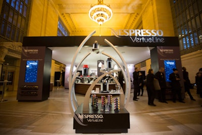MAS took over Vanderbuilt Hall with this custom designed build for the launch of Nespresso's VertuoLine (108 Day Tour_Grand Central Pop-Up)