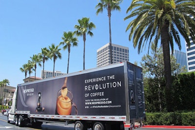 The Nespresso Dome traveled in style on a custom wrapped rig across five cities (108 Day Invasion Tour_Nespresso Dome)